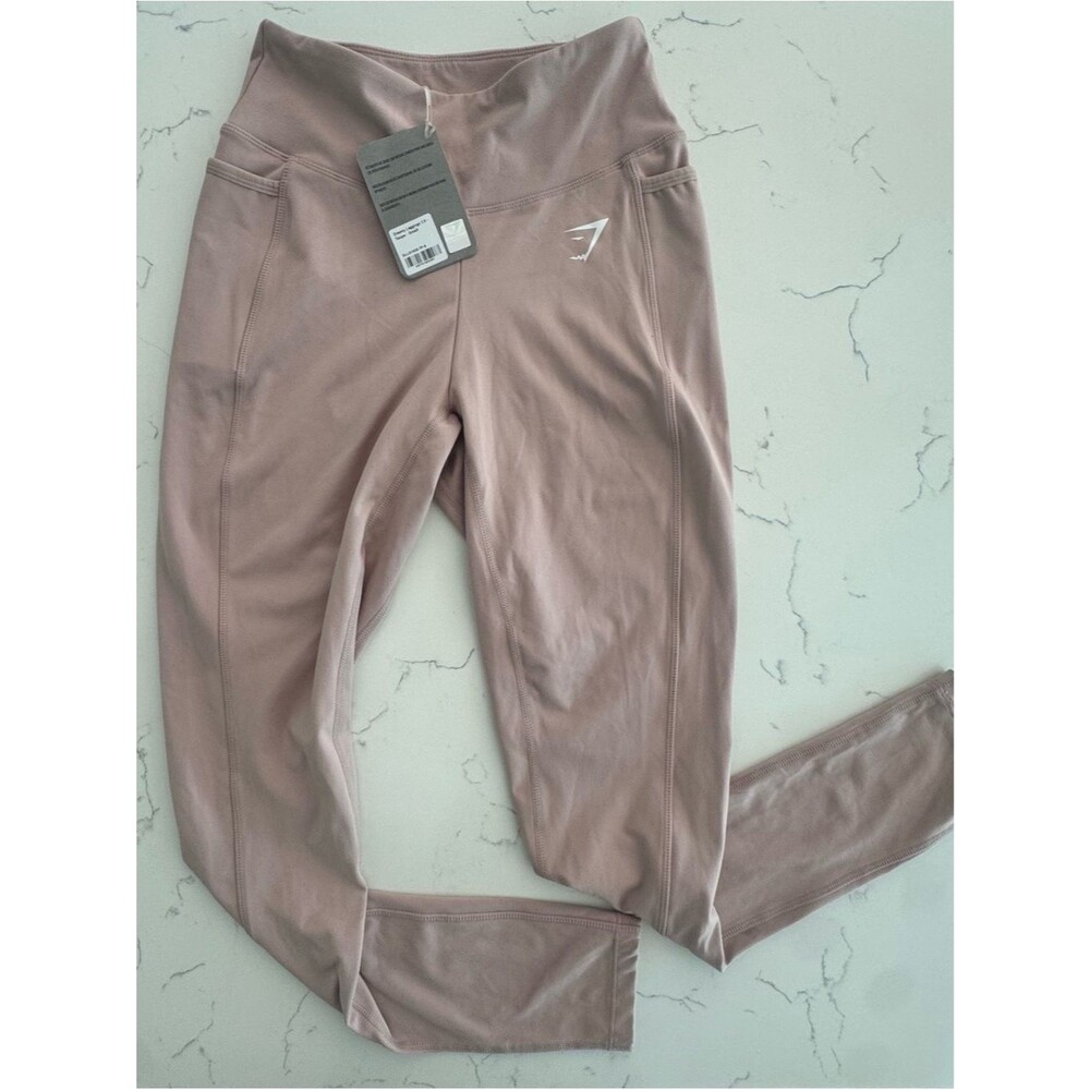 Gymshark Dreamy Leggings 2.0 Women Small Taupe NWT High Waist Pocket Yoga Pants